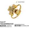 Moda europea y americana 5A circonita doble capa corazón flor collar, pulsera, pendientes, anillo abierto minimalista, set de brazaletes