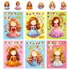 6-48 Folhas/Pacote Adesivos Que Mudam o Rosto de Princesa Adesivos Quebra-Cabeça Princesa de Desenho Animado Que Muda o Rosto Faça uma Face Brinquedo Adesivos Quebra-Cabeça