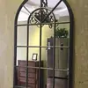 Decoração de Entrada Espelho Pendurado Moldura Retro Europeu Ferro Janela Falsa Espelho Decoração de Parede Arco Janela Falsa Pendurado Decoração de Parede Sala de Estar