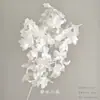 Flores Artificiais Brancas para Decoração de Casamento, Flores de Seda, Ornamentos de Flores Artificiais, Arte Floral Seca, Materiais de Rosa, Arranjo de Flores para Corredor, Arranjo de Parede e Chão