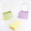Bolsa tote rectangular repujada de macarrón bolsa para arreglos florales