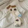 Calcetines Estilo Coreano para Mujer Ins Gato Negro Calcetines para Mujer Lindos de Dibujos Animados Primavera y Otoño Calcetines de Mediados de Otoño para Mujer Nicho Calcetines Apilados para Niña