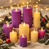Columna Romana de Comercio Exterior Velas Electrónicas LED con Llama Parpadeante Simulada Adornos de Decoración Navideña Boda Restaurante Venta al por Mayor