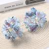 Hortensia artificial con borde quemado, hecha a mano, accesorios para el cabello, Hanfu, decoración del hogar a juego, flor falsa