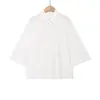 Comercio exterior al por mayor transfronterizo de Amazon moda europea y americana suelta versátil con cuello manga tres cuartos casual camisa