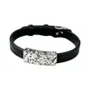 Pulsera de cordón de cuero con chip de hielo tallado CNC hecha a mano para mujer, estilo ins de lujo ligero, diseño exquisito y brillante, moderna y de alta gama