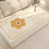 Protetor de mesa retangular estilo pintura a óleo com padrão floral vintage, textura de couro sintético, tapete à prova d'água e resistente ao calor para mesa de jantar e mesa de centro