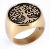 Anel Masculino Vintage Personalizado de Prata Tailandesa Moda Hip-Hop Elemento Vegetal Mongol Em Estoque Anel de Aço Inoxidável Árvore da Vida