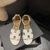 Sandalias de tira con forma de H para mujer, nuevo modelo 2025, zapatillas planas de mezclilla para exteriores con talón cerrado y punta abierta, sandalias romanas para mujer
