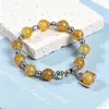 Pulsera de Piedra Agrietada de Imitación Moderna y Creativa, Artículo Más Vendido en Amazon y Aliexpress, Pulsera de Cuentas de Vidrio con Etiqueta, Dropshipping