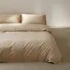 Conjunto de Cama de Algodão Puro Quatro Peças, Algodão de Fibras Longas Escovado Pequeno Conjunto de Quatro Peças com Aba Larga, Conjunto de Três Peças, Lençóis de Cama com Elástico, Capa de Edredom, Roupa de Cama