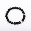 Pulsera tejida de perlas negras estilo retro europeo y americano de moda, pulsera de cadena de caja de amor de turquesa negra, juego de 4 piezas al por mayor en el lugar