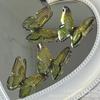 2023 Nuevo Hecho en Casa Epoxi Tridimensional Hoja de Oro Amarillo Verde Mariposa Hoja Muerta Alta Calidad DIY Hecho a Mano Gumei Venta al por Mayor Cristal