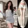 Lingerie sexy, sedutora e pura, sem costas, um ombro só, vestido de manga longa, justo ao corpo, pijamas provocantes e sedutores, estilo desejo puro