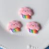 Nuvens fofas arco-íris lua resina acessórios para celular capa acessórios para cabelo creme cola diy acessórios p711