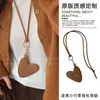 "Colgante Lindo" Ins Piel de Vaca Corazón Bolso Pequeño Colgante de Collar Mini Accesorios Billetera para Monedas Gato