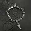 Pulseira Chaoxuan Croix Coração Flor de Cruz Retrô Bola com Pingente de Cruz Hip Hop Personalidade Dominadora Joia de Mão