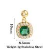 Pendente Colorido de Cristal Popular Transfronteiriço Aço Inoxidável Banhado a Ouro a Vácuo Colar Pulseira DIY Pingente Destacável