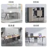 Escritorio de Oficina, Estación de Trabajo para Personal, Combinación de Escritorio y Silla, Estación de Trabajo para Cuatro Personas con Panel Divisor, Mobiliario de Oficina, Personal de Oficina, Escritorio Financiero