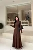 Tiro real~Elegante vestido largo de otoño nuevo para mujer, estilo francés, ajustado, con cuello semi-alto y mangas largas 18096
