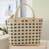 Bolsa de Playa Versátil, Cesta de Verduras, Bolsa de Regalo, Bolsa Cuadrada, Bolso de Mano de Gran Capacidad, Bolsa Tejida, Bolsa de Compras para Mujer