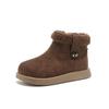 Botas de Algodão|Meninos e Meninas Outono e Inverno Estilo Coreano Usadas Zíper Lateral Forro de Lã Quente Botas Casuais para Meninas Botas Curtas