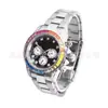 Productos de Comercio Exterior Transfronterizo Hombres Arcoíris Más Vendidos Acero Inoxidable Cuarzo Circonita Completamente Impermeable Reloj Fabricante Mayorista