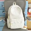 Mochila escolar de renda azul claro com bolinhas, leve e hidratante, cheia de vitalidade, estilo colegial, leve para a aula e para sair