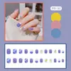 Set de 24 uñas postizas con degradado floral, lindas y frescas, versátiles para puestos, desmontables y ponibles, al por mayor para tiendas de 2 yuanes