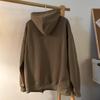Marca de moda americana hiphop retro suéter con capucha de color liso diseño de sentido commuter para hombre nicho cremallera con hebilla metálica top