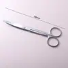 Tijeras de gasa de acero inoxidable transfronterizas, tijeras para retirar suturas médicas, tijeras quirúrgicas de disección experimental de cabeza redonda recta