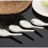 Cuchara Clásica de Acero Inoxidable Mango Corto Fondo Plano Cuchara para Sopa Infantil Cucharadita Cuchara Pequeña Hogar Clásico Anticuada Cuchara de Fondo Plano