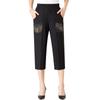 Pantalones de Mamá Verano Delgados Cintura Alta Pantalones Recortados Pantalones de Verano para Mujeres de Mediana Edad y Mayores Pantalones Holgados de Abuelita Talla Grande