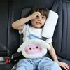Protetores de Cinto de Segurança para Crianças em Desenho Animado, Fofos Protetores de Ombro de Pelúcia, Acessórios Automotivos Anti-Estrangulamento do Pescoço