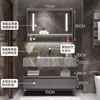 Mueble de baño de cerámica pizarra sin juntas de doble capa integrado con lavabo, juego de lavabo de baño minimalista moderno