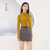 Camisa básica de gola alta para outono e inverno para mulheres, corte justo, versátil, roupa quente, camisa básica de lã Meiyabi, forrada com fleece, camisa de outono antibacteriana