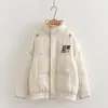 8803 Tendencia Nacional Estilo Étnico Bordado Cuello Alto Esponjoso Ligero Cálido Chaqueta de Pan para Mujer Casual Chaqueta de Algodón