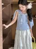 Conjunto de Verano para Niñas Little Red Fish 2026 Nuevo Estilo para Niñas Mayores, Chaqueta Ligera de Verano Protectora del Sol, Camisola, Conjunto para Padres e Hijos