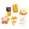 Simulación Comiendo y Jugando Galleta de Maíz Accesorios de Resina Pegamento Crema DIY Funda para Teléfono Móvil Horquilla Tocado Zapatos Colgante de Flor Decoración