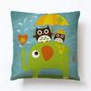 Funda de almohada de lino con animal de dibujos animados lindo elefante suministro de fabricantes de plataforma transfronteriza funda de cojín para coche sofá