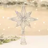 Estrella para la Punta del Árbol de Navidad Espolvoreada con Polvo Dorado Estrella Estéreo Adornos de Resorte Decoración para Fiesta Navideña Colgante de Estrella de Ocho Puntas Cortado