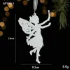 Decorações de Natal Gangheng, suprimentos para arranjo de cena da série branca brilhante, porta-guirlanda de cipó, pingente de loja, enfeite pendente