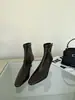 Botines de Tobillo para Mujer Estilo Coreano Otoño/Invierno 2026, Tacón Delgado, Punta Cuadrada, con Cremallera Trasera, Botines de Tacón Medio Delgados de Corte Bajo