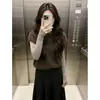 Colete de Tricô Gola Alta Estilo Coreano para Mulheres, Super Estiloso para Outono e Inverno, Versátil para Camadas, Caimento Solto, Colete Suéter Emagrecedor, Top sem Mangas