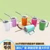 Nuevo Vaso Shot Mini de Acero Inoxidable 304 de Doble Capa con Asa Portátil Taza de Café Colorida de 3 oz para Coche