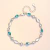 Pulseira Borda de Meteoro para Mulheres Prata Esterlina S925 Cristal em Forma de Gota Azul Marinho Pulseira Estilo Coreano Ins Versátil Joia de Alto Padrão