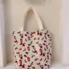 Bolsa de Hombro Floral Artística de Pana para Commuter Otoño/Invierno Bolso de Flor Simple Bolso de Mano de Pana Bolsa de Mamá