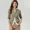 Cárdigan de cachemira holgado con cuello en V para mujer, adelgazante, de punto de un solo botón, top base, prenda exterior, Otoño/Invierno, Nuevo artículo
