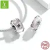 Diseño original flor rosa plata de ley s925 cuentas esmaltadas pulsera de cuentas transfronteriza europea y americana accesorios de plata SCC1302