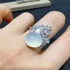 Anillo Cabujón Grande de Calcedonia Verde Hielo de Alta Calidad al por Mayor para Fabricantes, Incrustado con Ágata Lujosa, Comparable al Anillo de Diamante Completo de Jade
